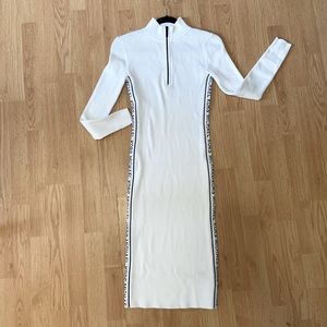 Micheal Kors white, MK tape ribbed midi dress